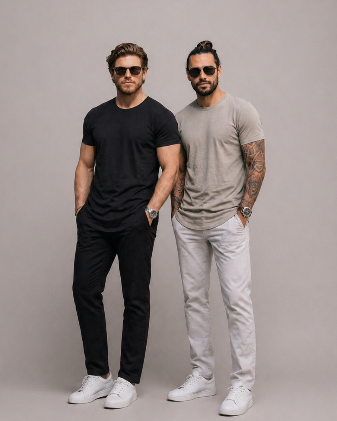 MENS EARTHSTONE BROWN ELONGATED HEM TEE