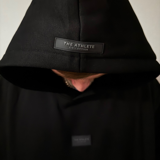 'MIDNIGHT BLACK' OVERSIZED PATCHWORK HOODIE