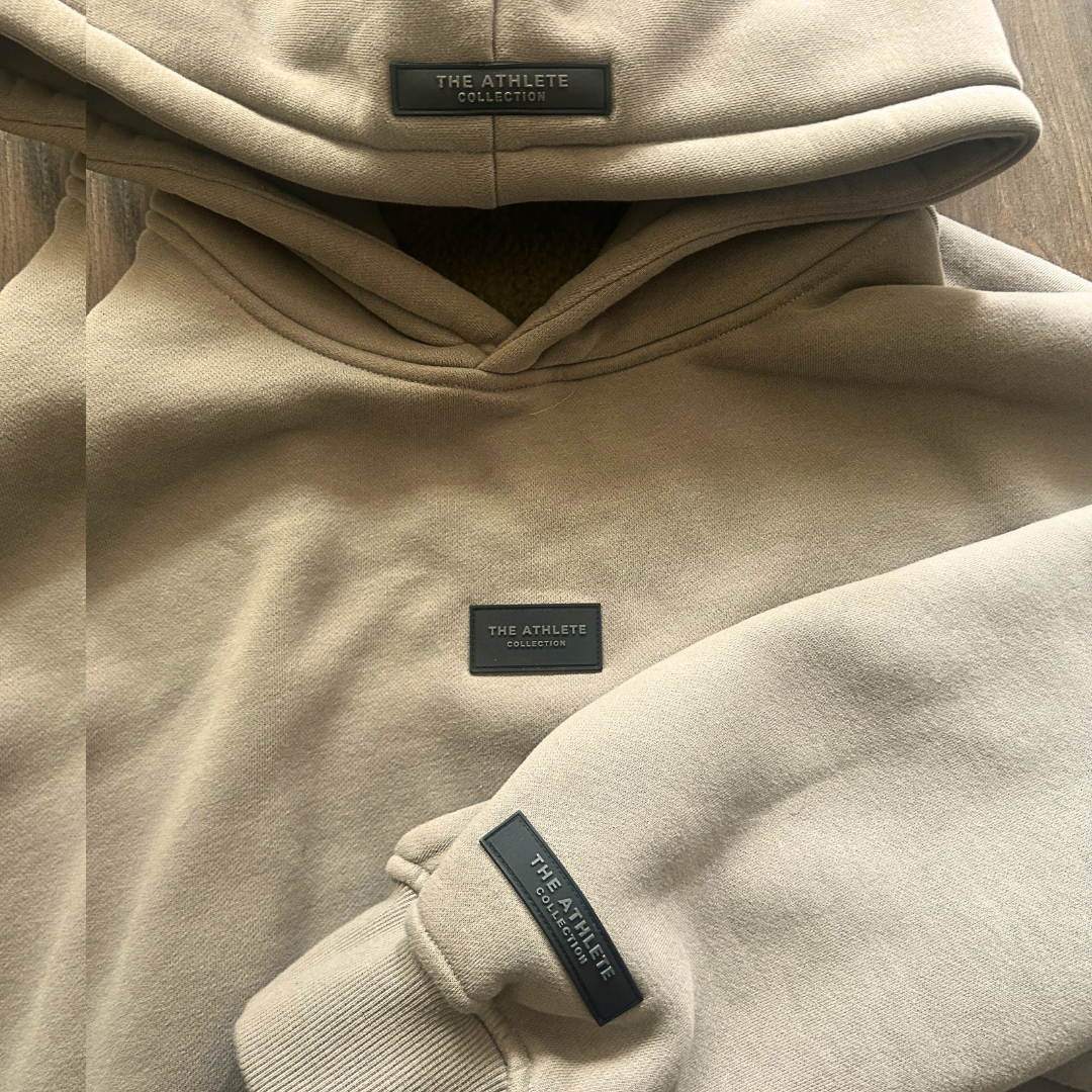 'CHESTNUT BROWN' OVERSIZED PATCHWORK HOODIE